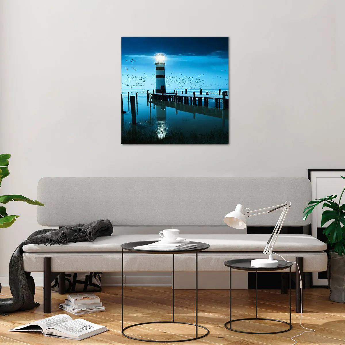 Glastavla - Bild på glas - Och du är inte längre rädd för mörkret - 60x60 cm