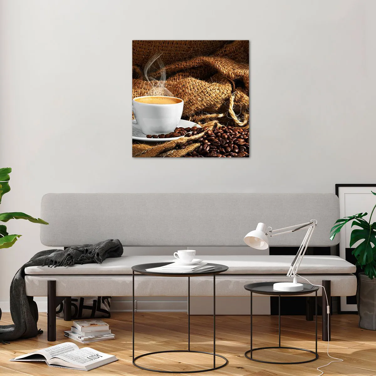 Obraz na szkle - Zapach moki i gęstość miodowego płynu - 60x60 cm