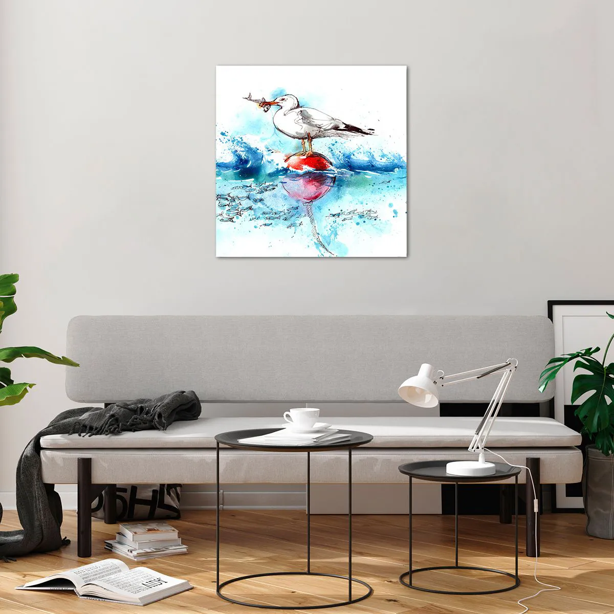 Obraz na szkle - Udany połów - 60x60 cm