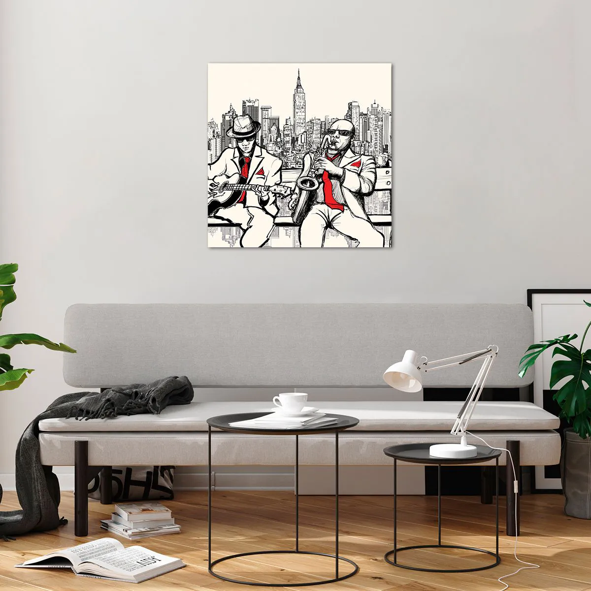 Impression sur verre - Image sur verre - improvisation new-yorkaise - 60x60 cm