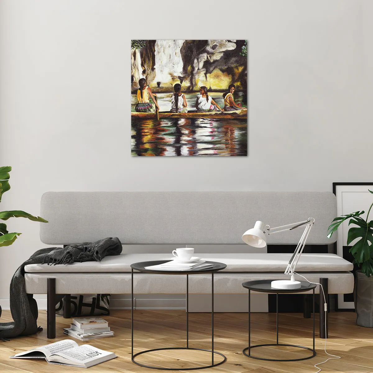 Tablou pe sticlă - Într-un paradis polinezian - 60x60 cm