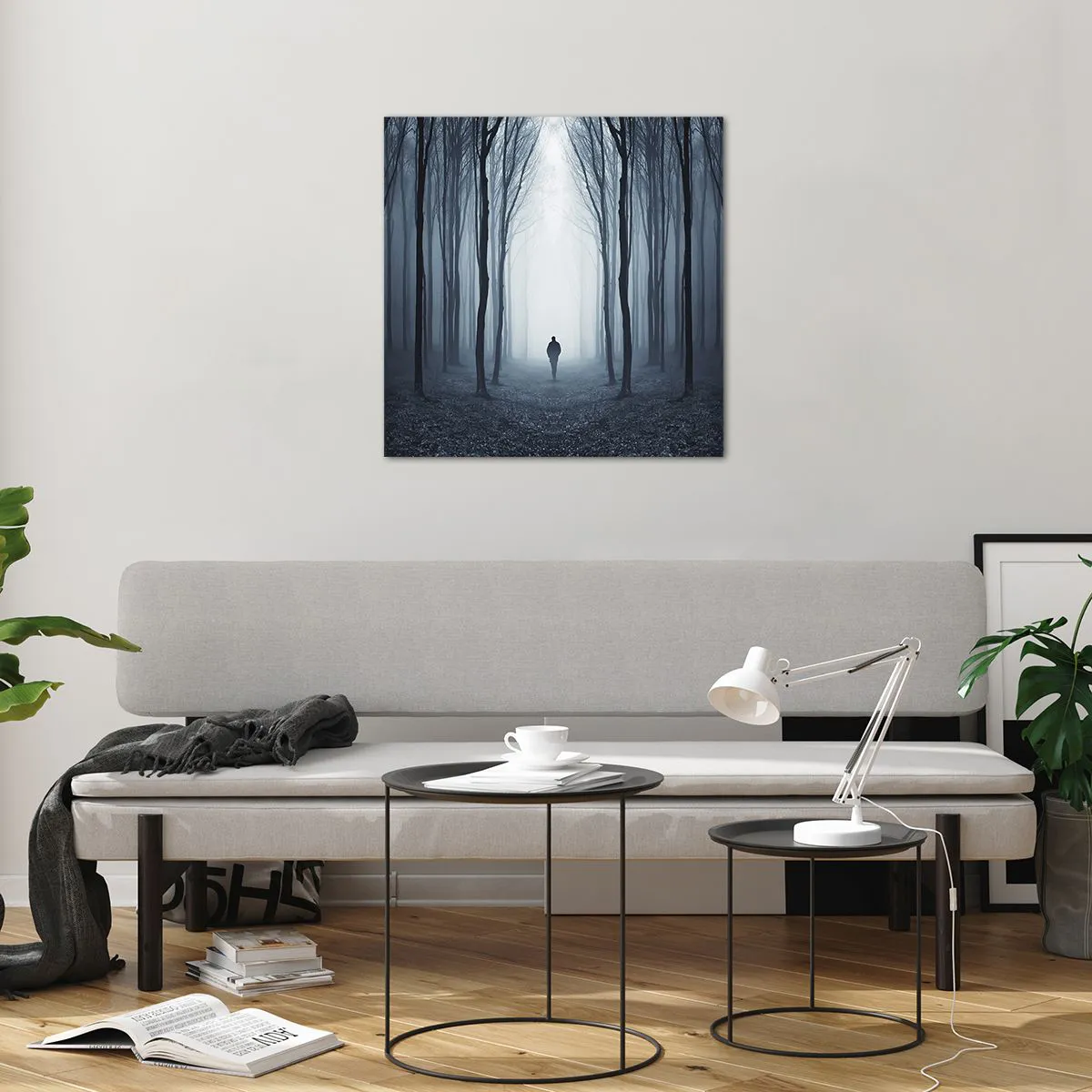 Glass picture - And Everything is Straight and Bright - 60x60 cm