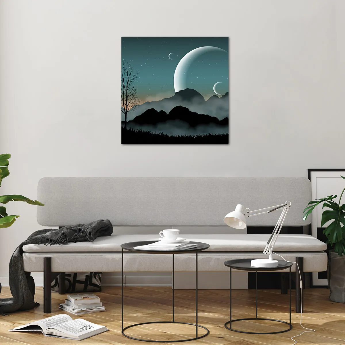 Tablou pe sticlă - Carnavalul unei nopți înstelate - 60x60 cm