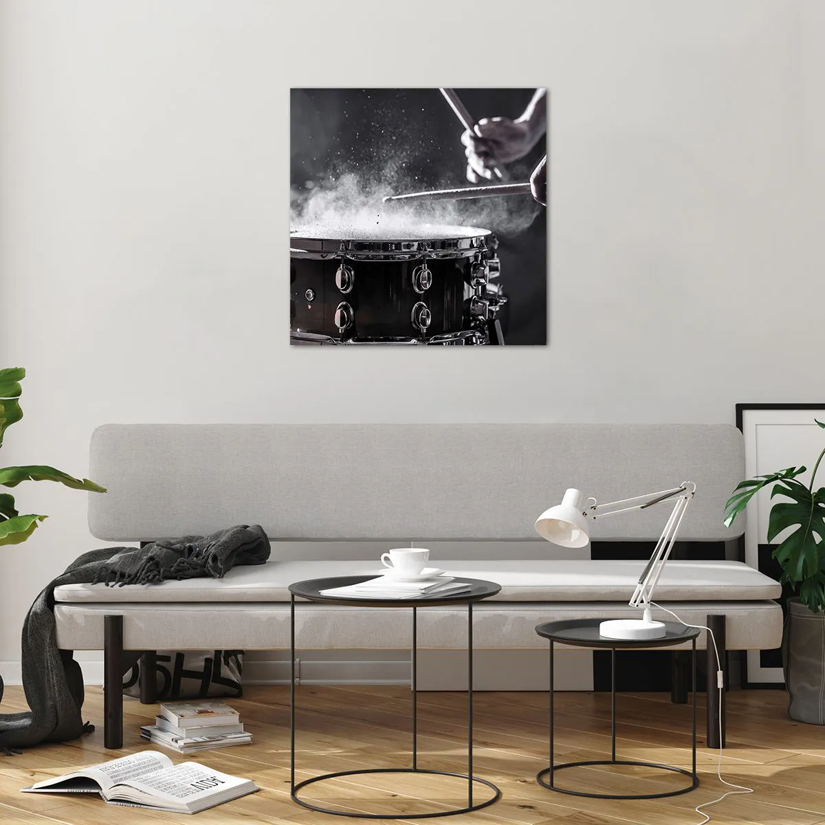 Glastavla - Bild på glas - Musikens puls - 60x60 cm