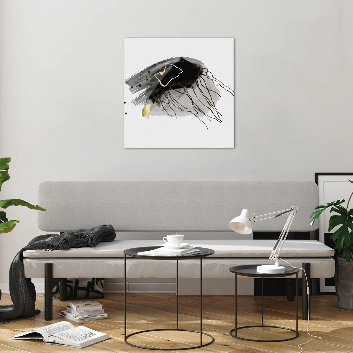 Impression sur verre - Image sur verre - En noir et en or - 60x60 cm