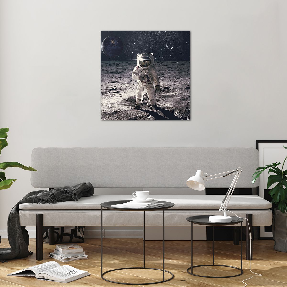 Bilder auf glas Abstraktion, Bilder auf glas Mann Im Mond, Bilder auf glas Astronaut, Bilder auf glas Kosmos, Bilder auf glas Mond
