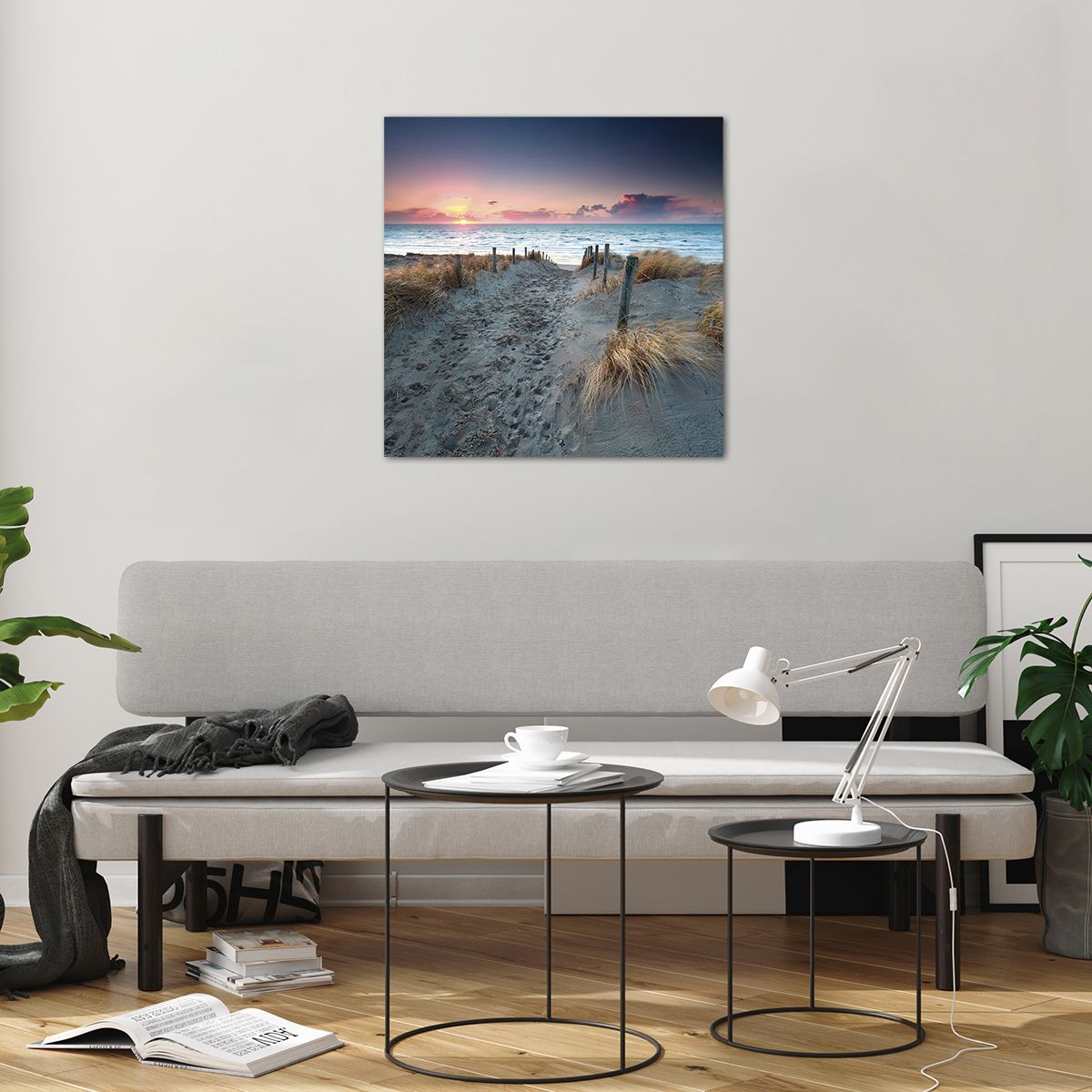 Bild på glas Landskap, Bild på glas Hav, Bild på glas Strand, Bild på glas Dyn, Bild på glas Solnedgången