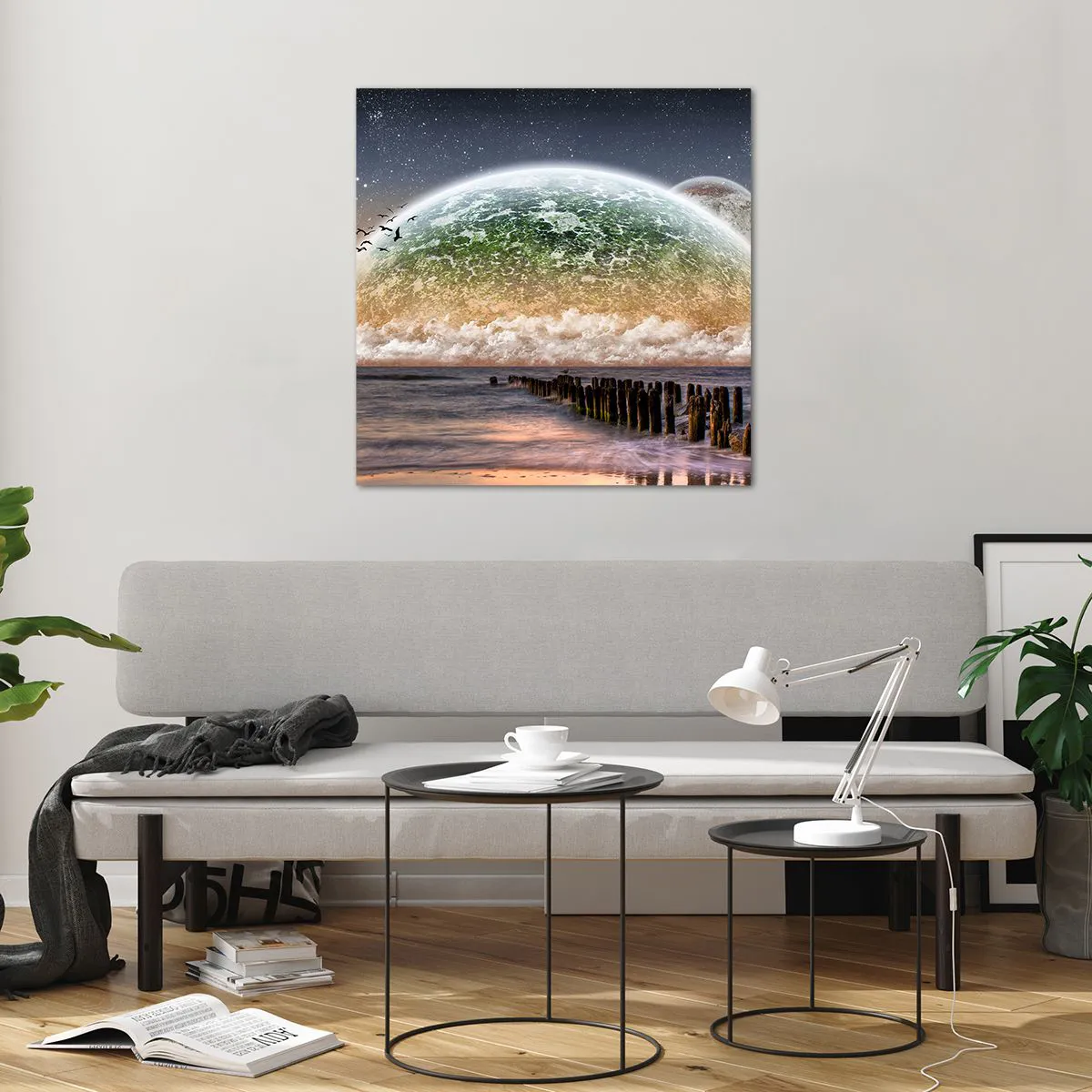 Glass picture - And the World Has Emerged from Water - 70x70 cm