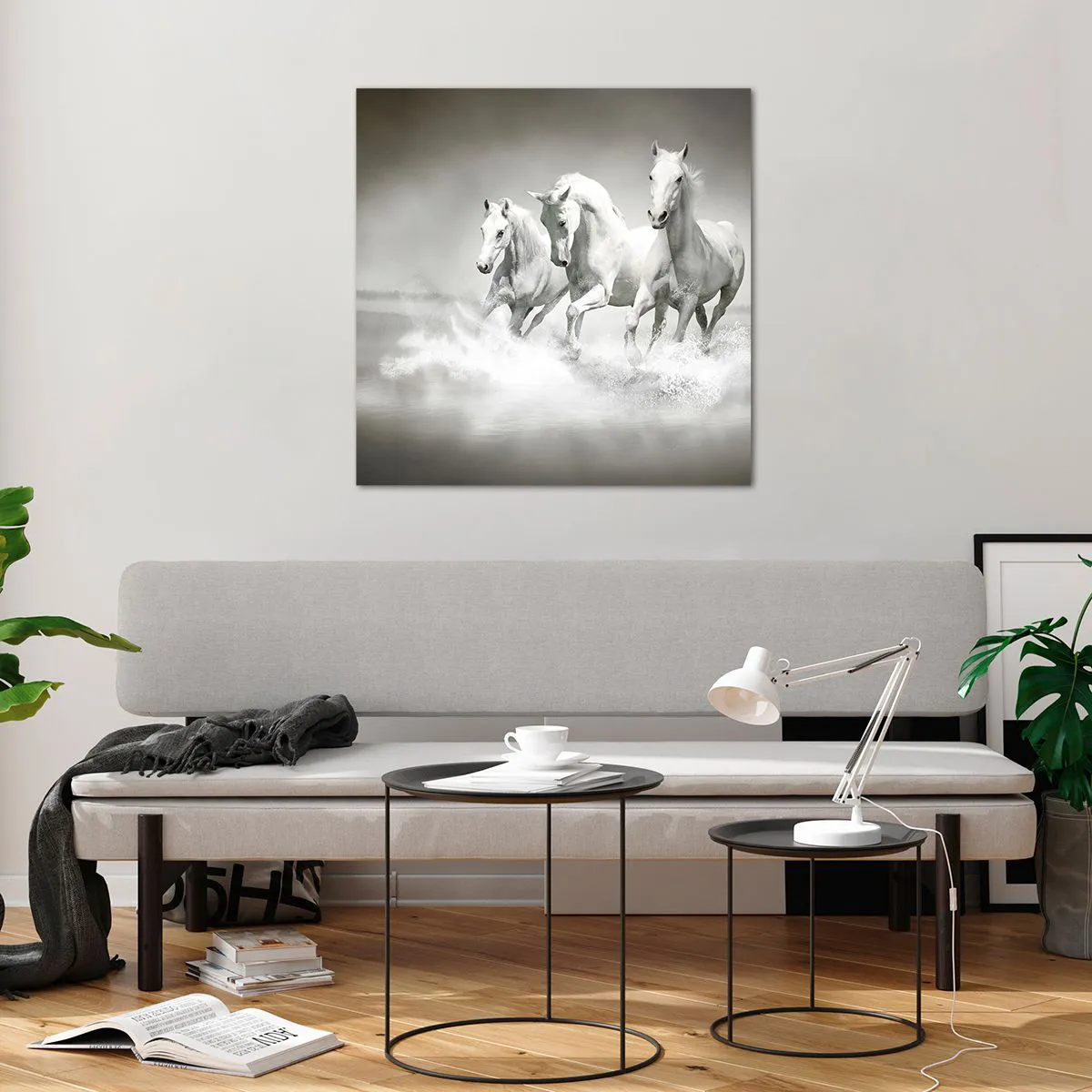 Obraz na skle - Bílé šílenství - 70x70 cm