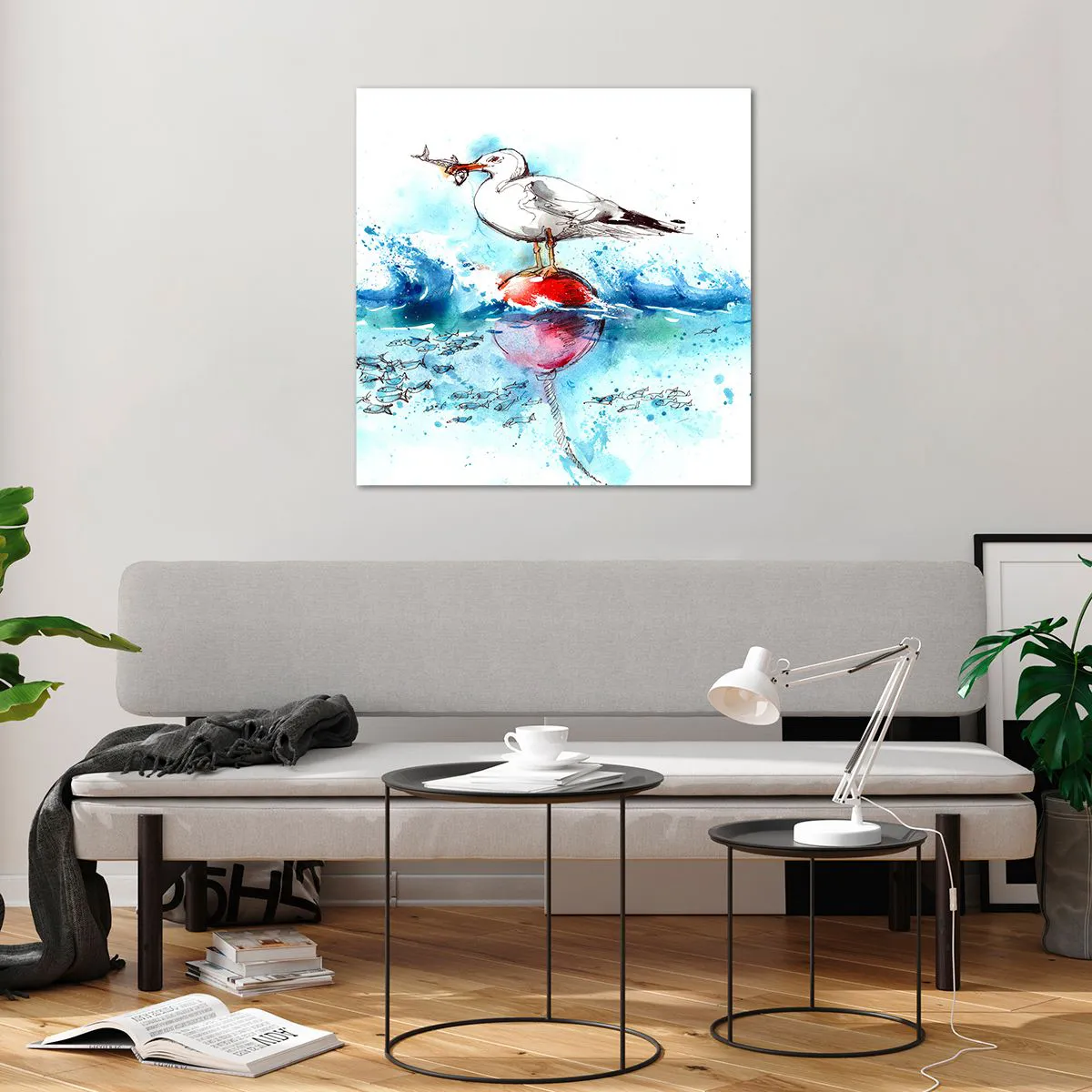 Obraz na szkle - Udany połów - 70x70 cm