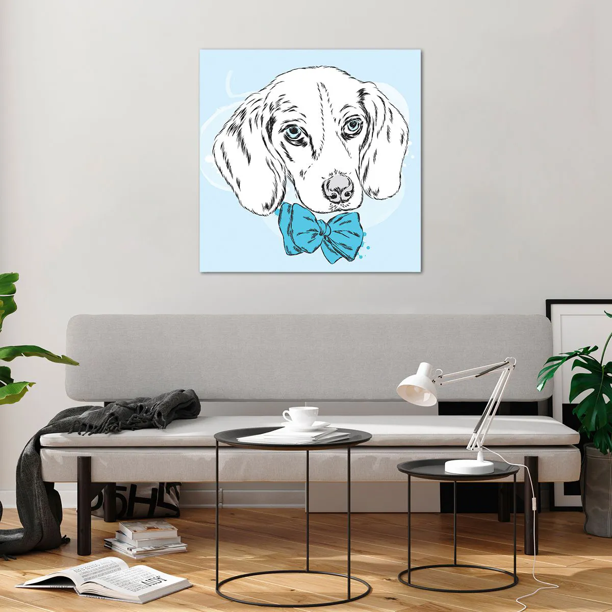 Obraz na skle - Psí elegance - 70x70 cm