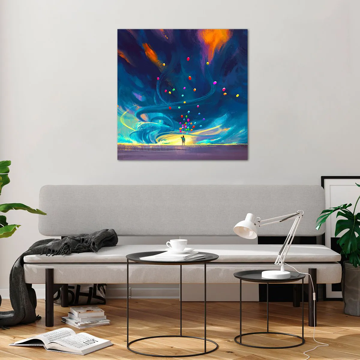 Tablou pe sticlă - Pe un vânt albastru - 70x70 cm