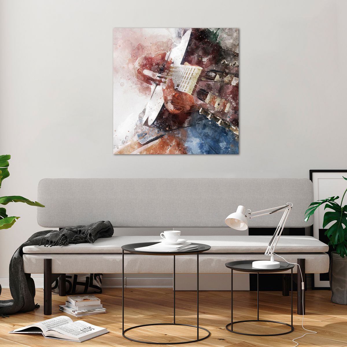 Cuadro sobre vidrio Abstracción, Cuadro sobre vidrio Música, Cuadro sobre vidrio Guitarra, Cuadro sobre vidrio Arte, Cuadro sobre vidrio Cuadro