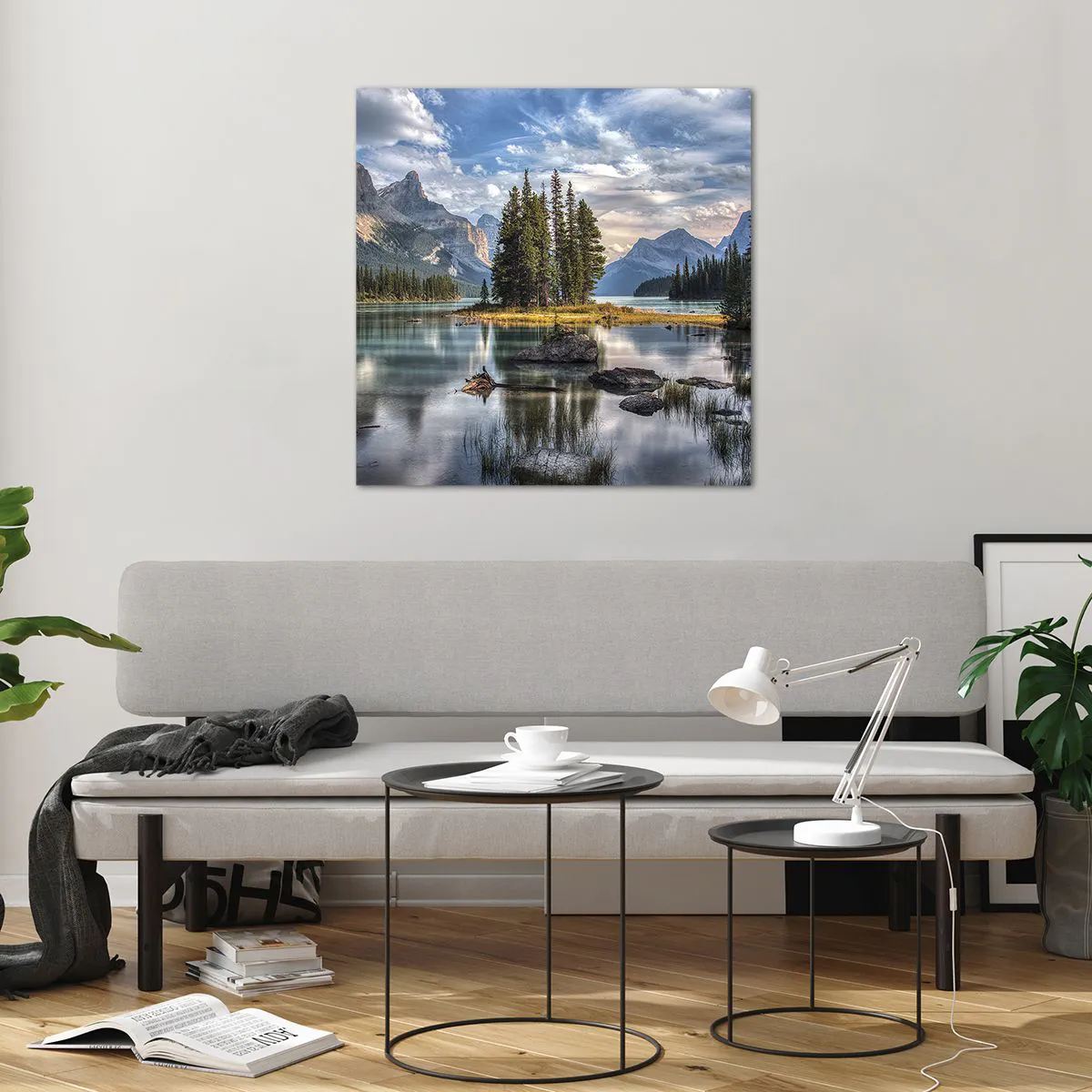 Billede på glas - Over store og klare vande… - 70x70 cm