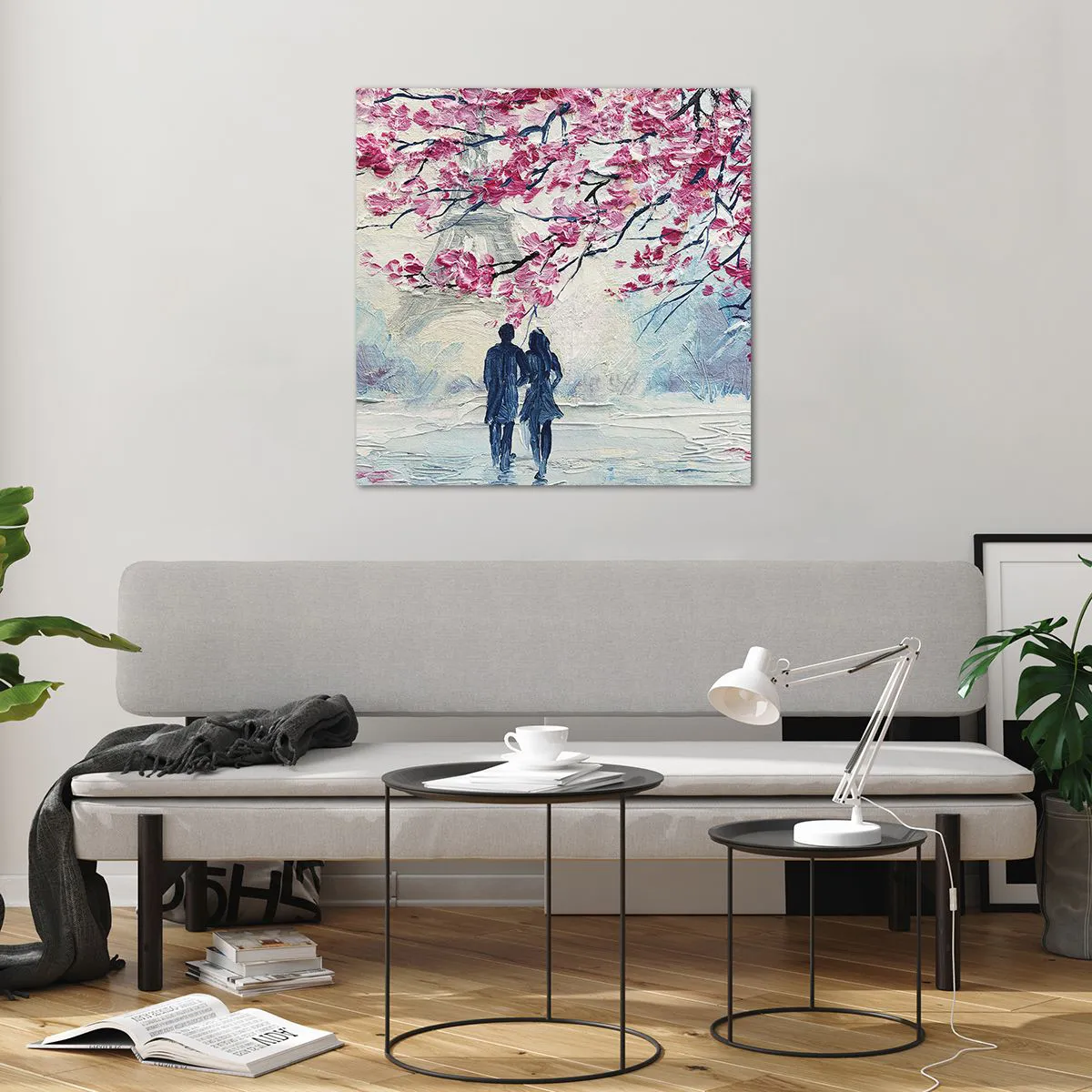 Glasbild - Bild auf glas - Romantischer Spaziergang - 70x70 cm