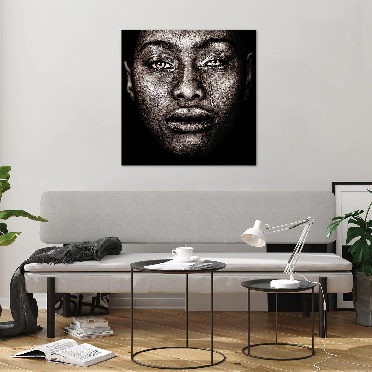 Billede på glas - Én tåre - 70x70 cm