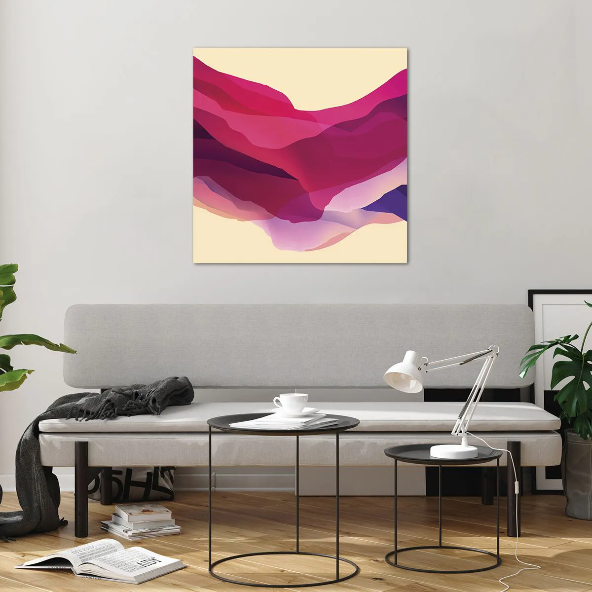 Üveg kép - Bíbor hullámok - 70x70 cm