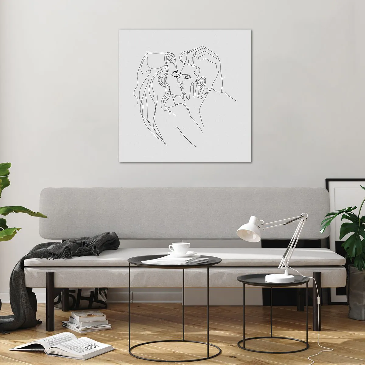 Glass picture - With the Same Line - 70x70 cm