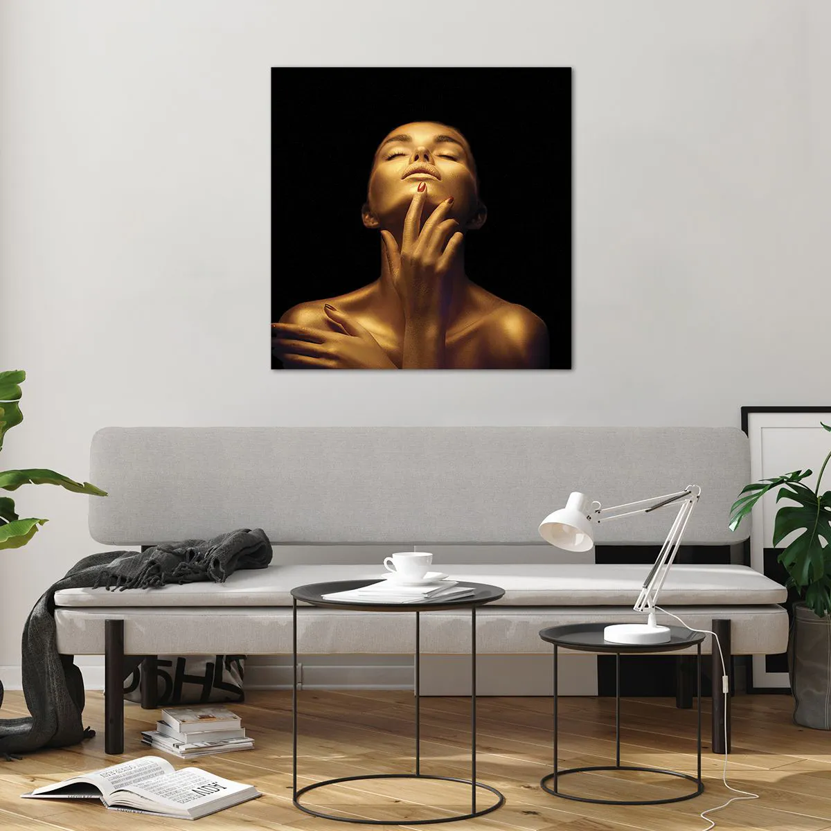 Impression sur verre - Image sur verre - Comme de la soie dorée - 70x70 cm