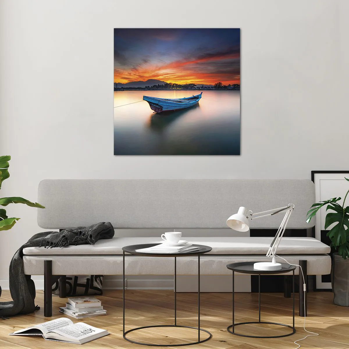 Quadro su vetro - Viene una notte buona - 70x70 cm