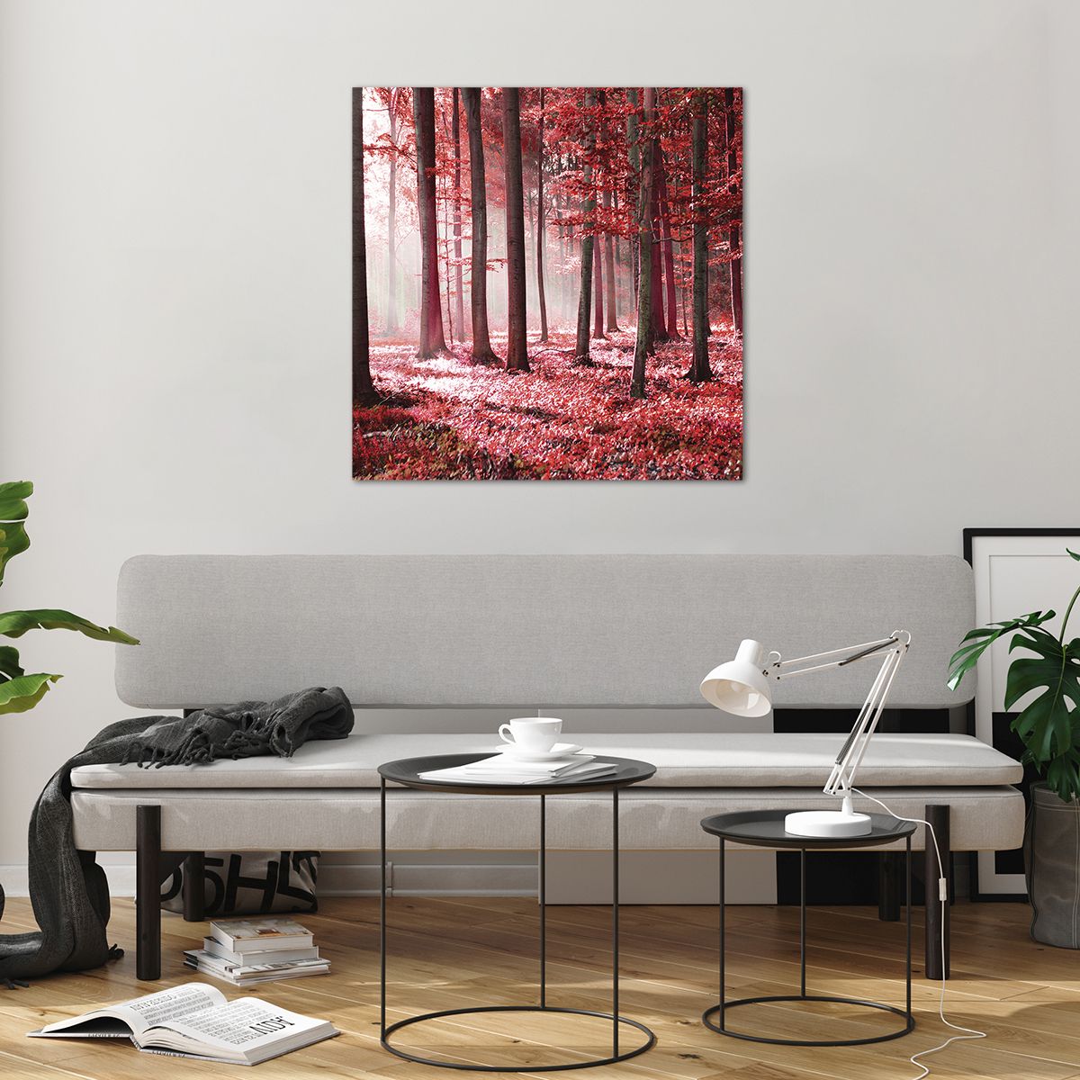 Glass picture  Landscape, Glass picture  Forest, Glass picture  Trees, Glass picture  Nature, Glass picture  Red Leaves