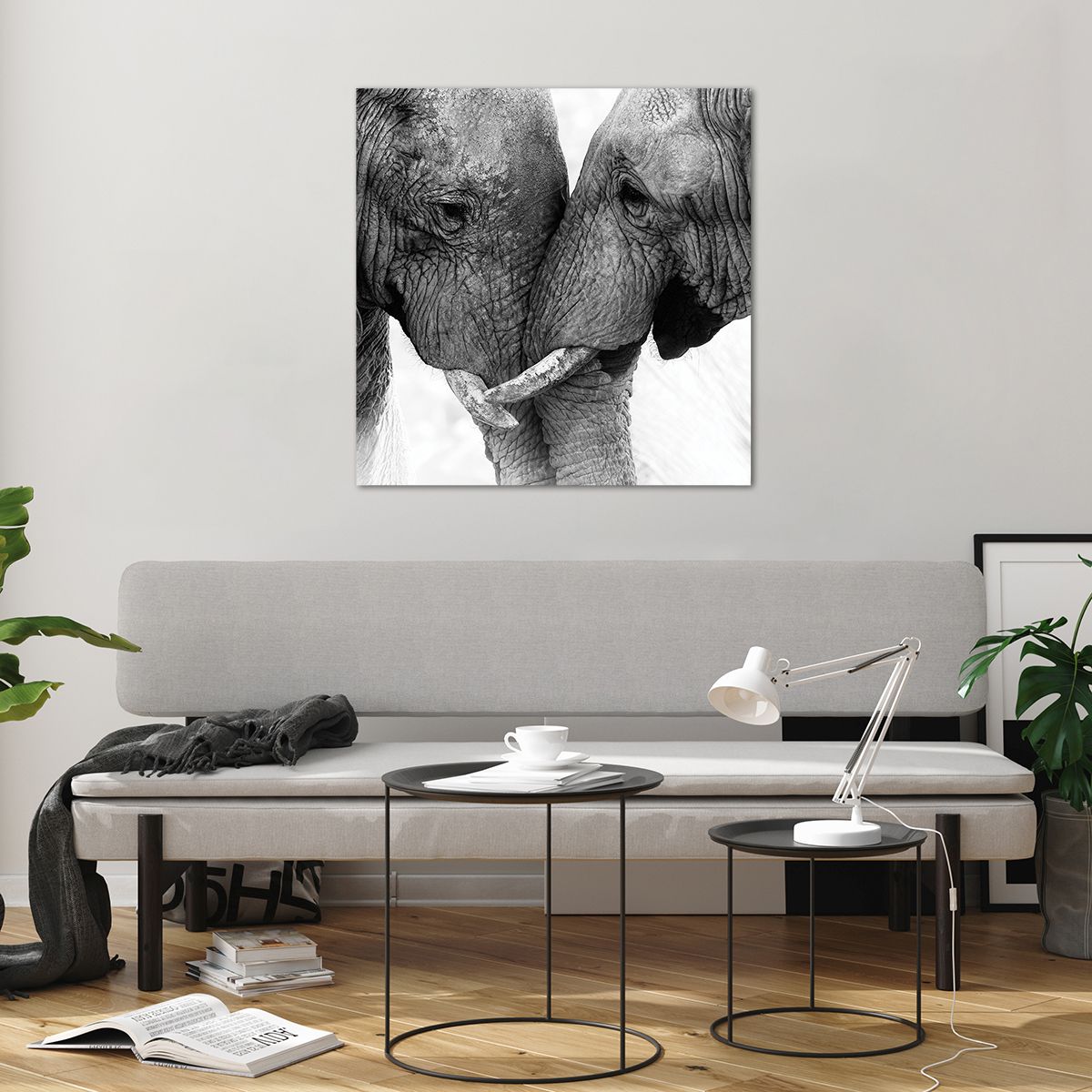 Bilder auf glas Elefant, Bilder auf glas Tiere, Bilder auf glas Afrika, Bilder auf glas Schwarz Und Weiß, Bilder auf glas Liebe