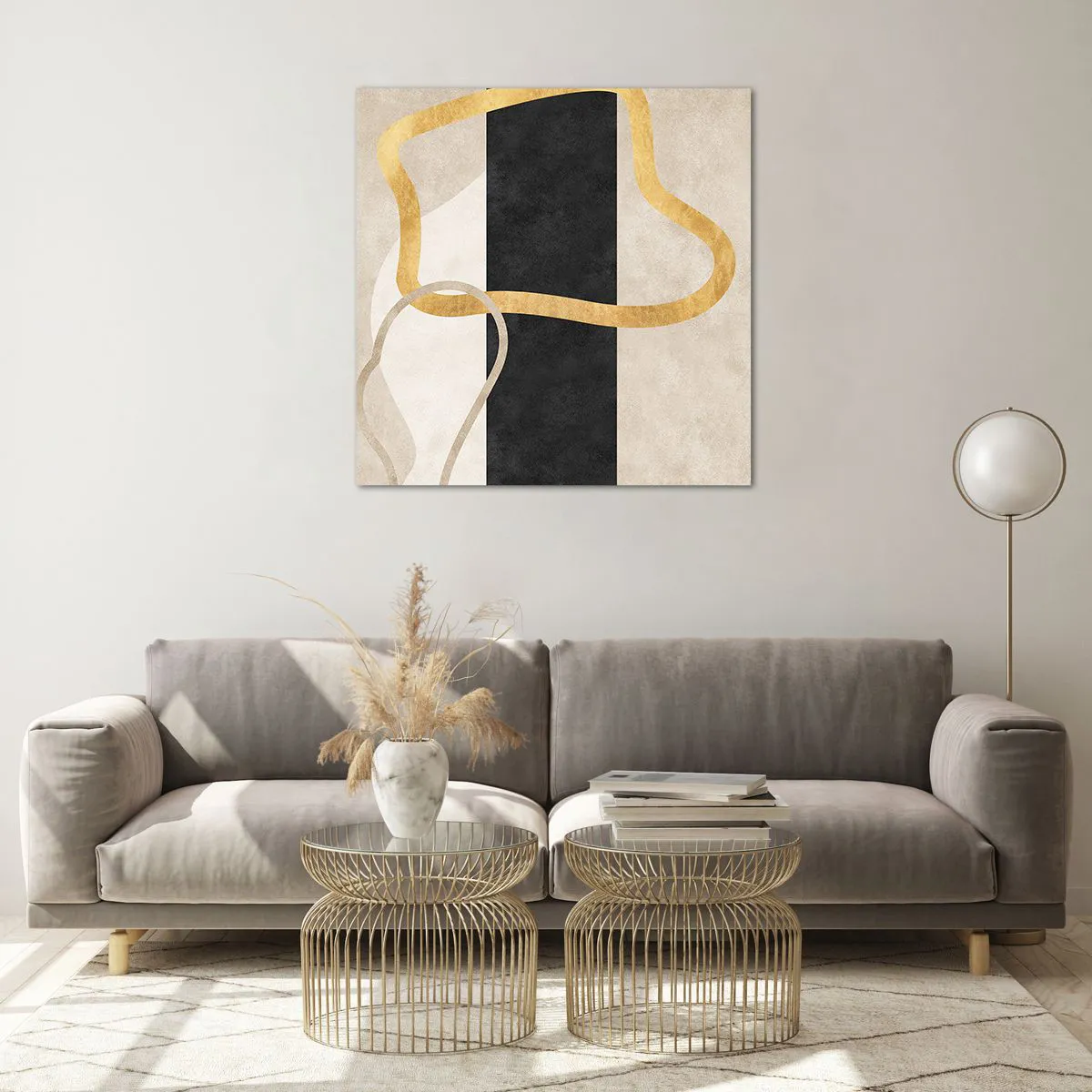 Quadro su vetro - Forme intrecciate - 70x70 cm