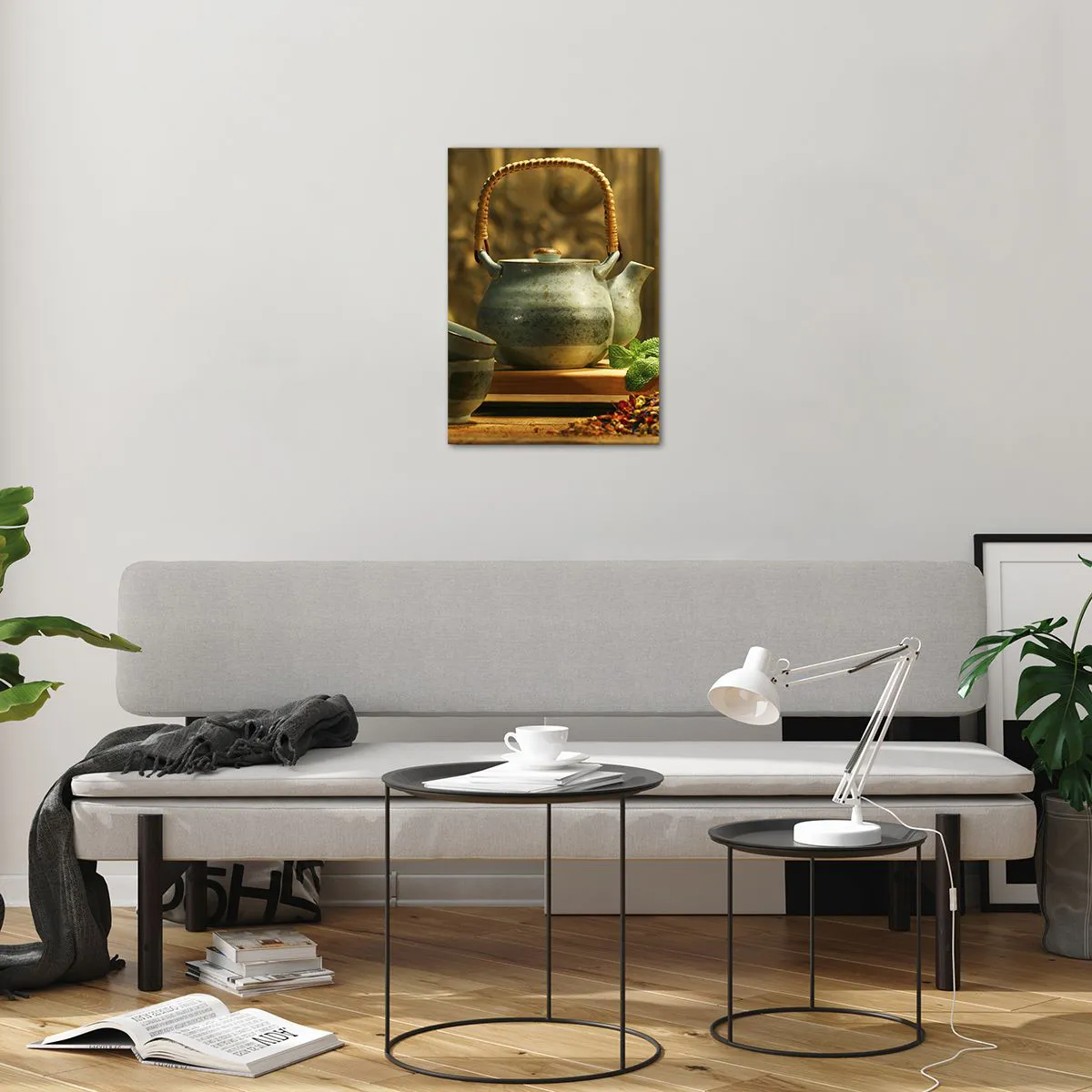 Billede på glas - En afhandling om at drikke te - 50x70 cm