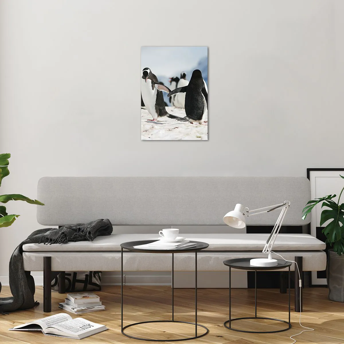 Schilderen op glas - Dansen in de sneeuw - 50x70 cm