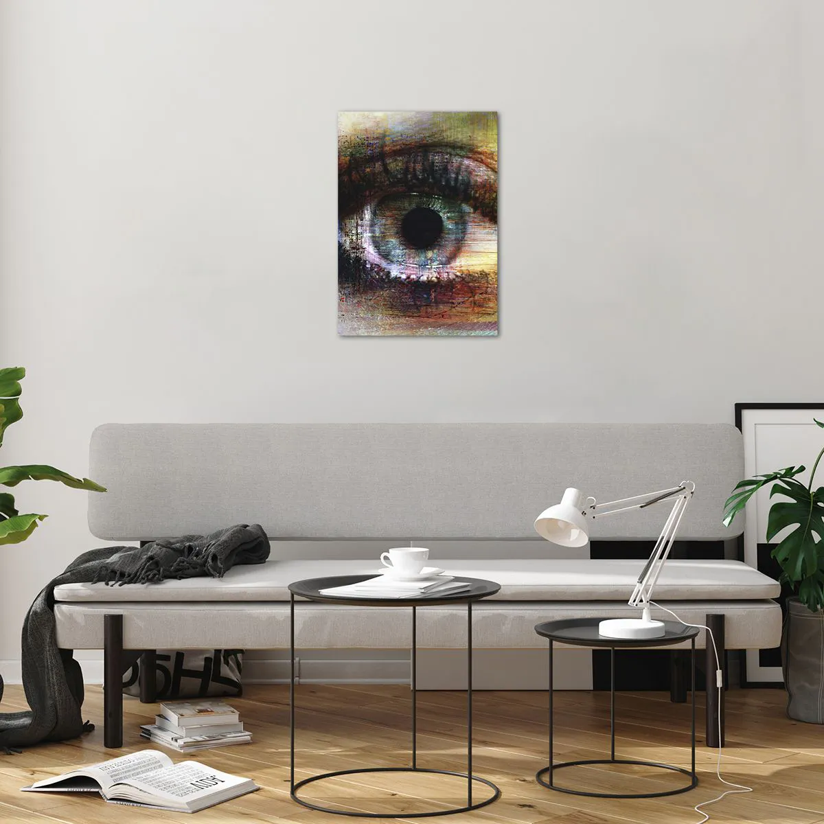 Impression sur verre - Image sur verre - Un œil abstrait aux nuances intenses et multicolores - 50x70cm - Vous pouvez jeter un coup d'œil dans l'âme - Décoration murale moderne pour le salon et la chambre ARTTOR