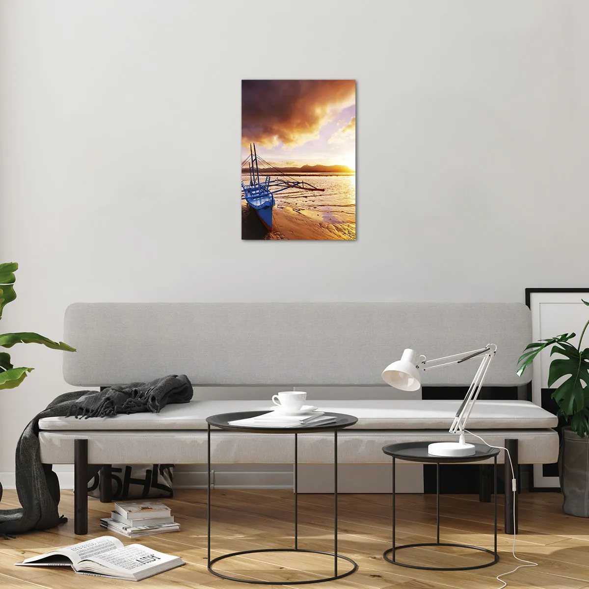 Tablou pe sticlă - După o zi lungă, întindeți-vă pe nisip - 50x70 cm