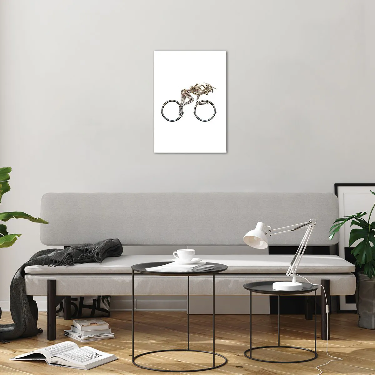 Impression sur verre - Image sur verre - Vélo industriel en métal - 50x70cm - Machine exceptionnelle - Décoration murale moderne pour le salon et la chambre ARTTOR