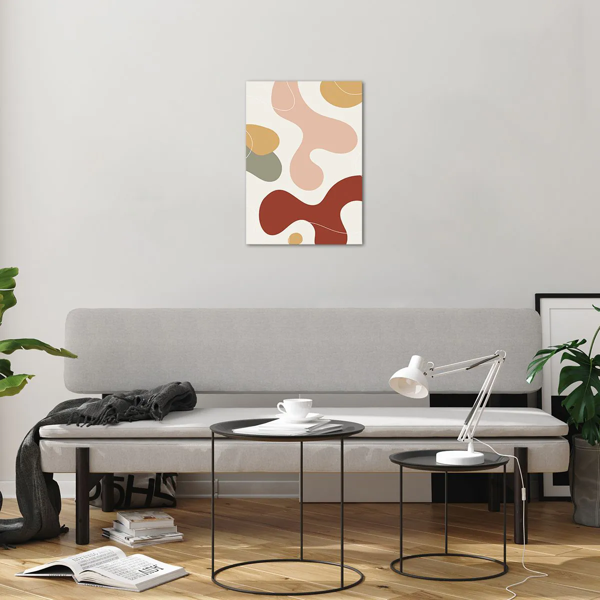 Glasbild - Bild auf glas - Abstrakte Komposition organischer Formen - 50x70cm - Kringel oder Schnörkel? - Moderne Wanddekoration für Wohnzimmer und Schlafzimmer ARTTOR