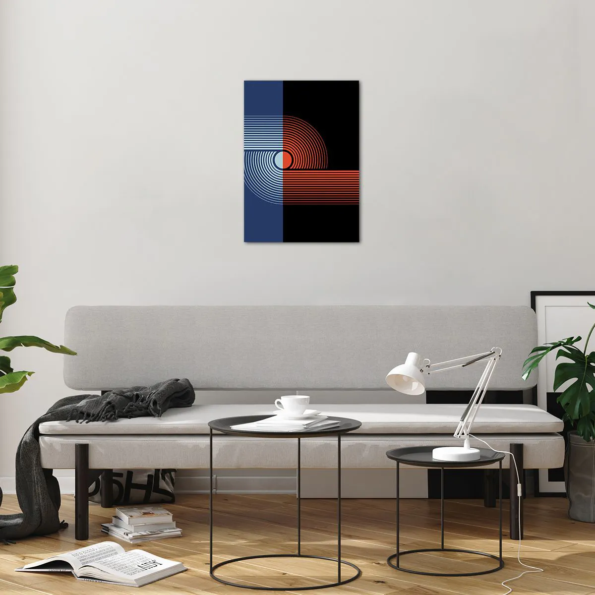 Tablou pe sticlă - Într-o îmbrăţişare geometrică - 50x70 cm