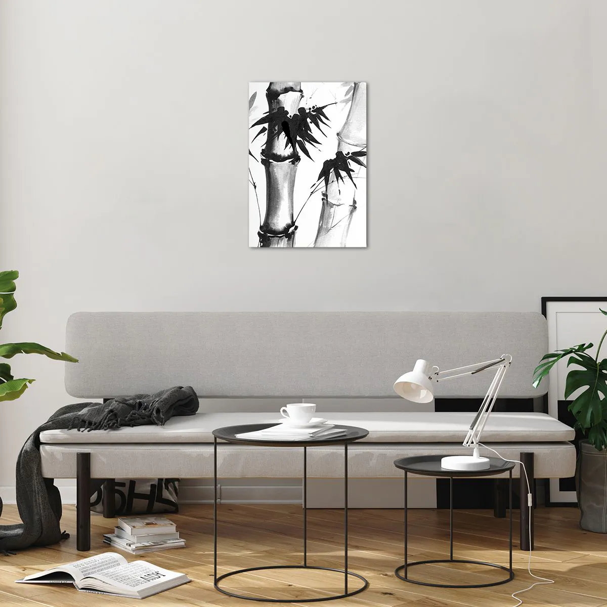 Obraz na szkle - Bambus w tradycyjnym stylu - 50x70cm - Zbliżenie na orient - Nowoczesna dekoracja ścienna do salonu, kuchni i sypialni ARTTOR