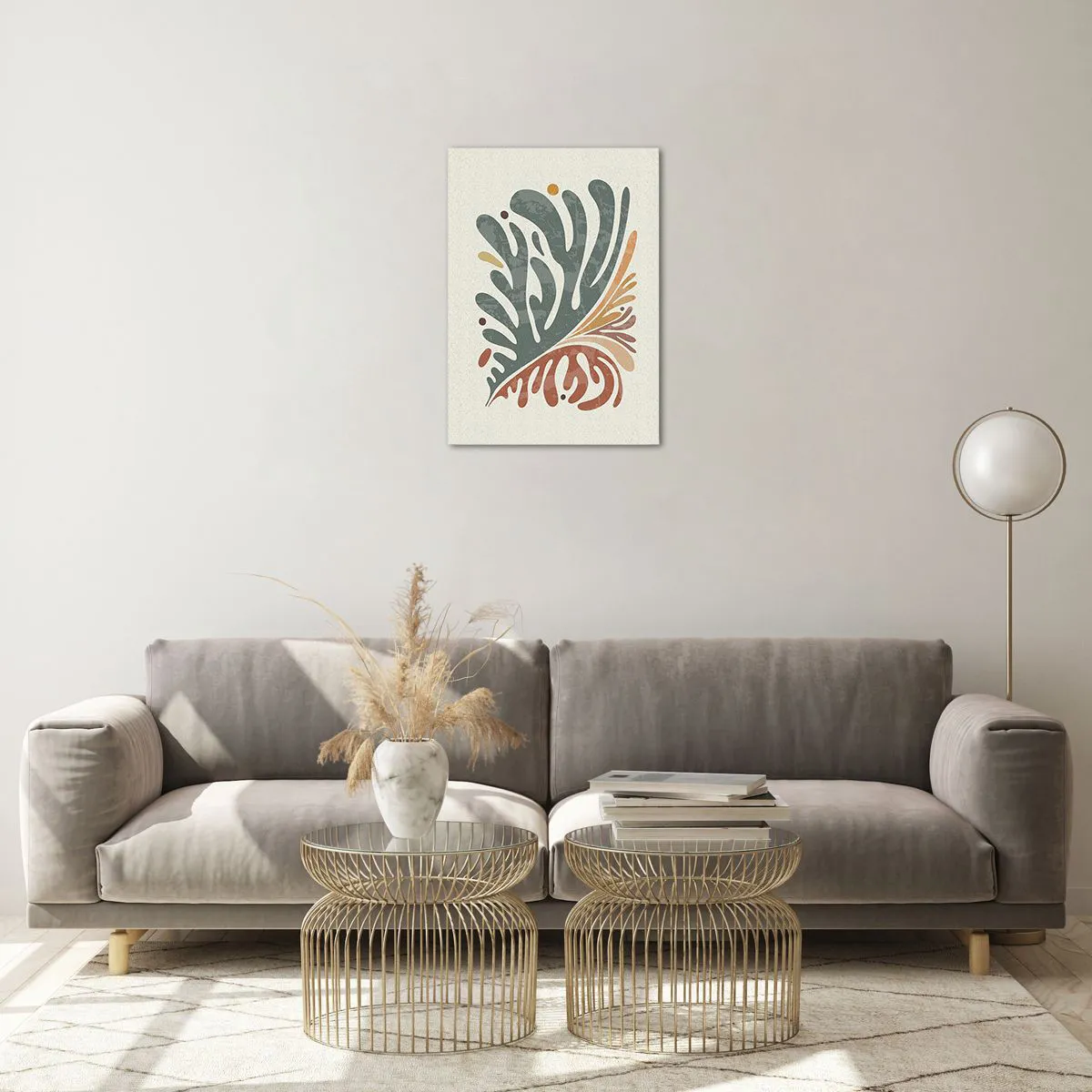 Glass picture - Multicolour Leaf - 50x70 cm