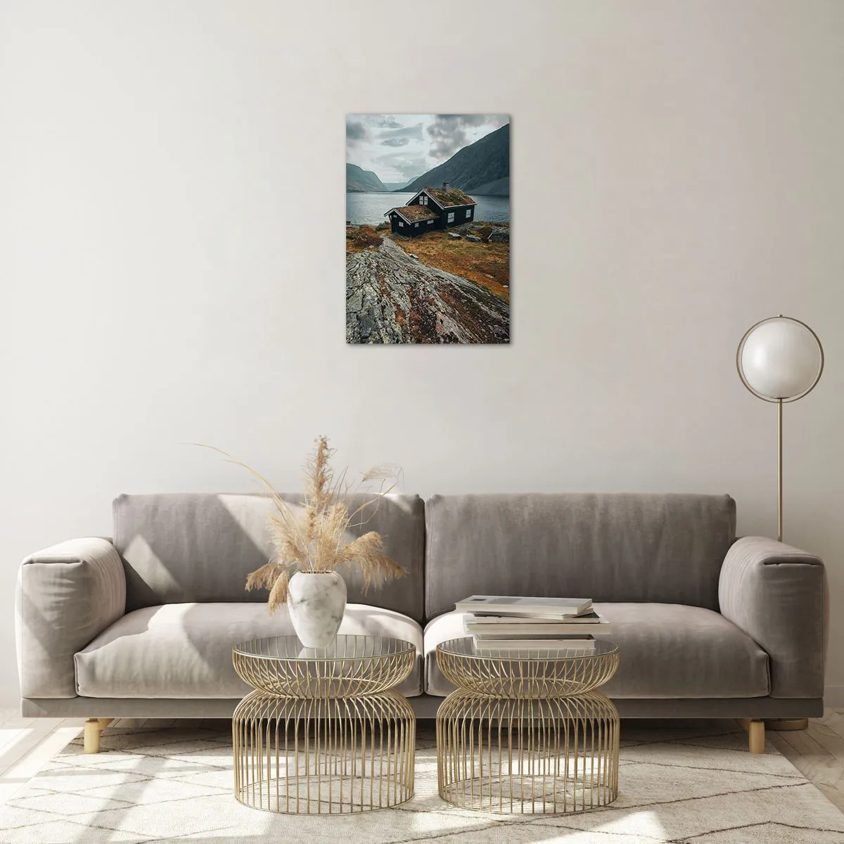 Quadro em vidro - Uma estância de verão junto ao fiorde - 50x70 cm