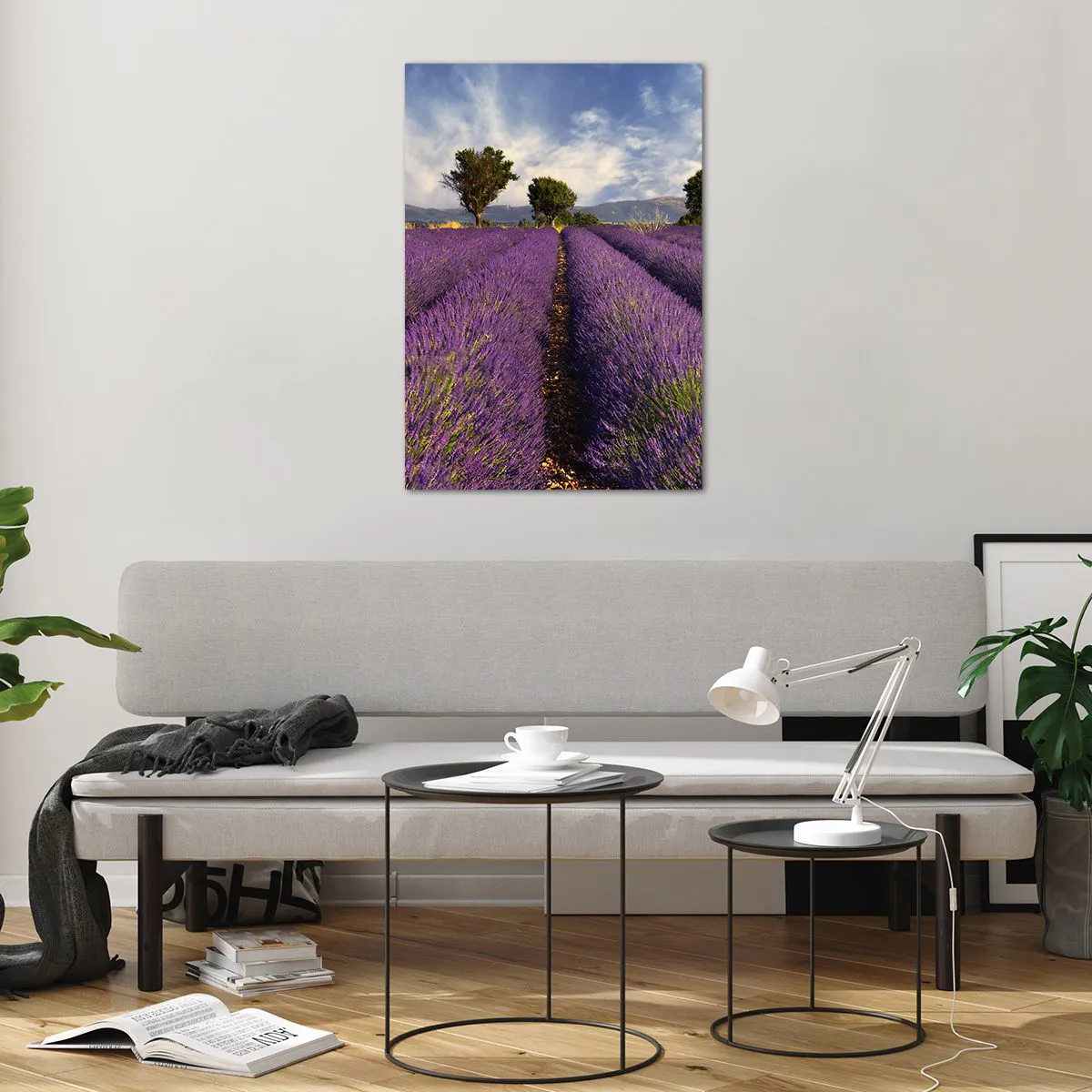 Üveg kép - Levendula mezők - 70x100 cm