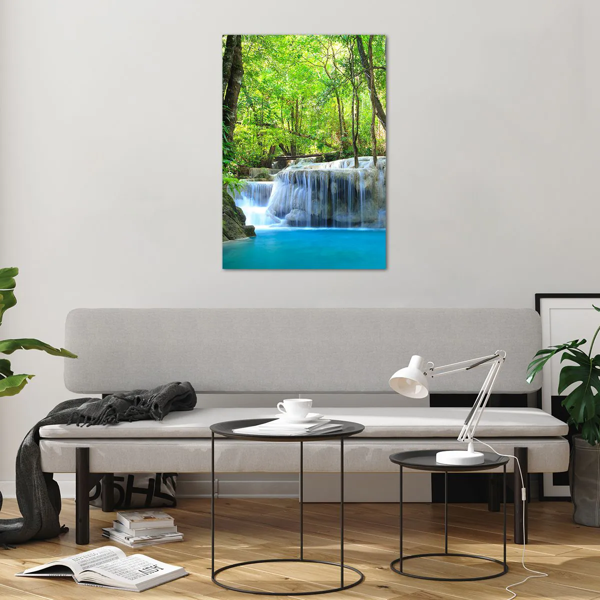 Obraz na skle - Utopiť v tyrkyse a zeleni - 70x100 cm