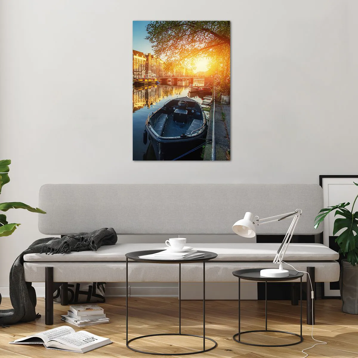 Glass picture - Morning in Amsterdam - 70x100 cm