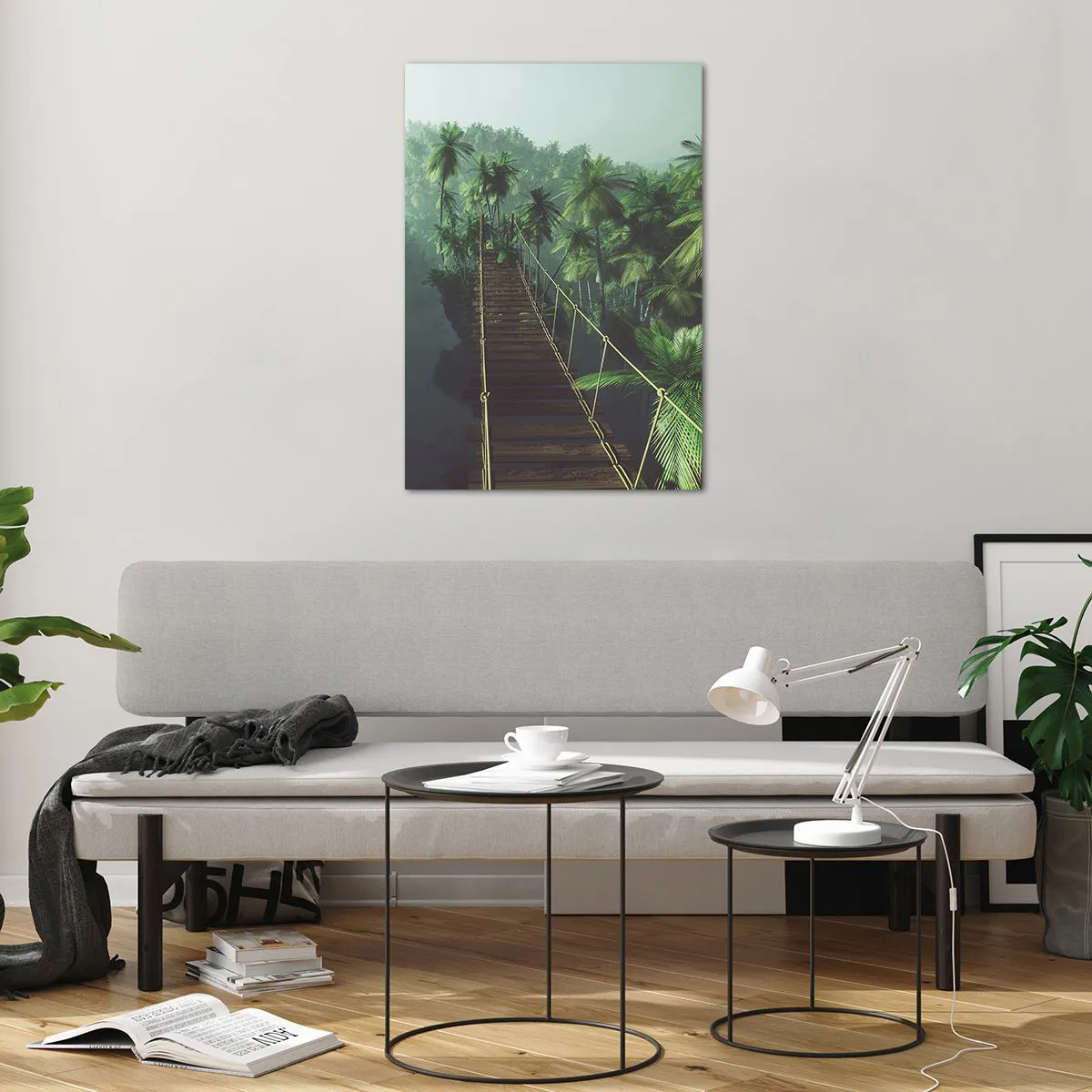 Quadro em vidro - Sobre o verde fervente - 70x100 cm