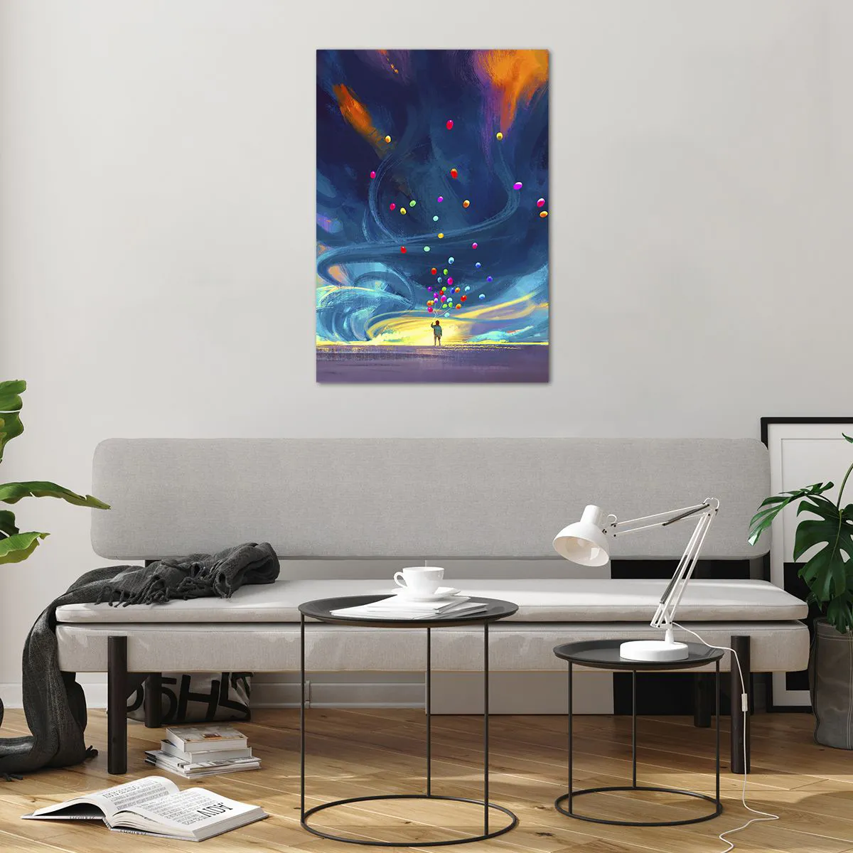 Tablou pe sticlă - Pe un vânt albastru - 70x100 cm