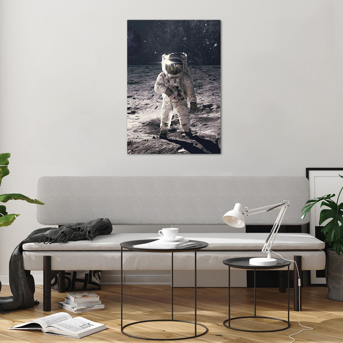 Bilder auf glas Abstraktion, Bilder auf glas Mann Im Mond, Bilder auf glas Astronaut, Bilder auf glas Kosmos, Bilder auf glas Mond