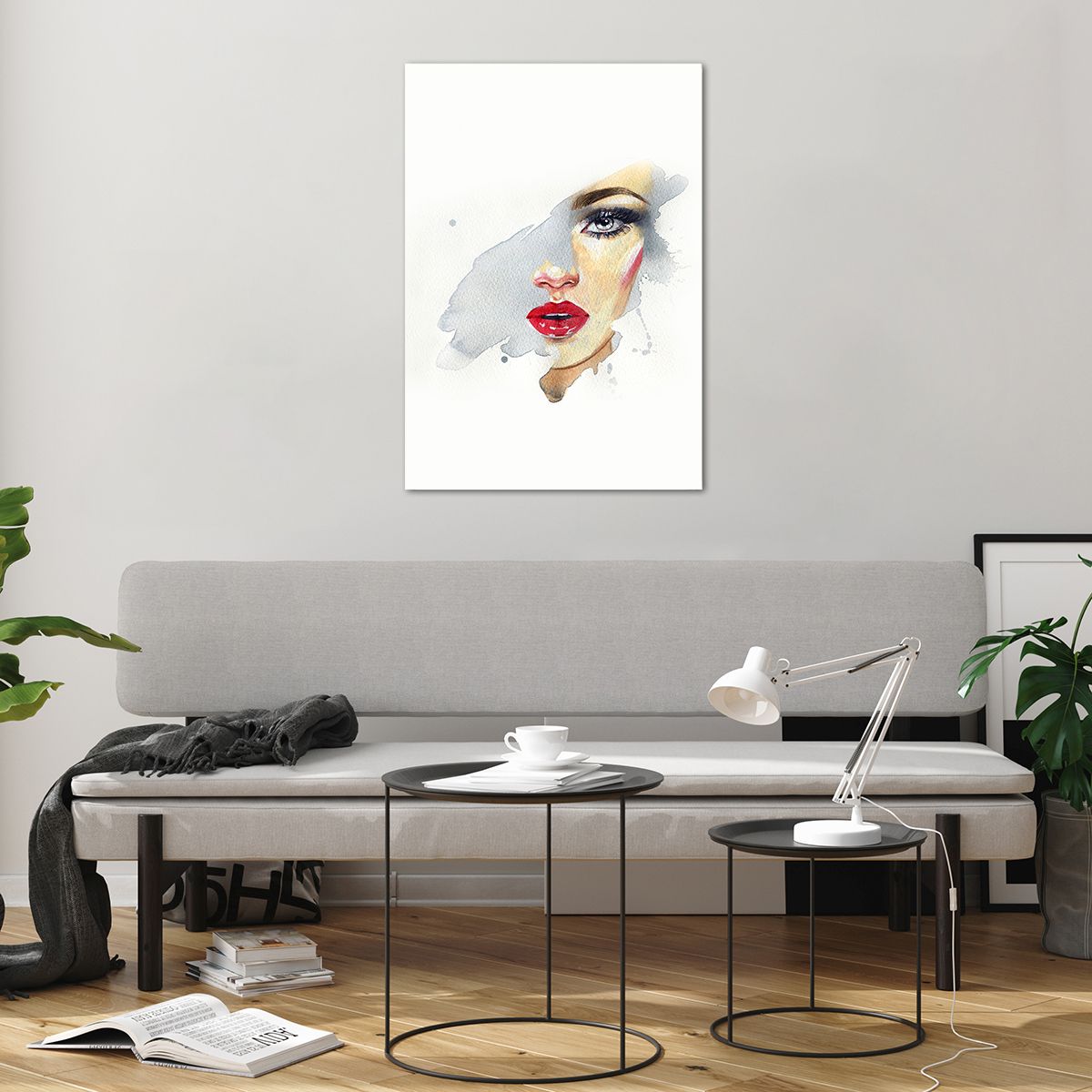 Glass picture  Woman'S Face, Glass picture  Woman, Glass picture  Red Lips, Glass picture  Portrait, Glass picture  Painting