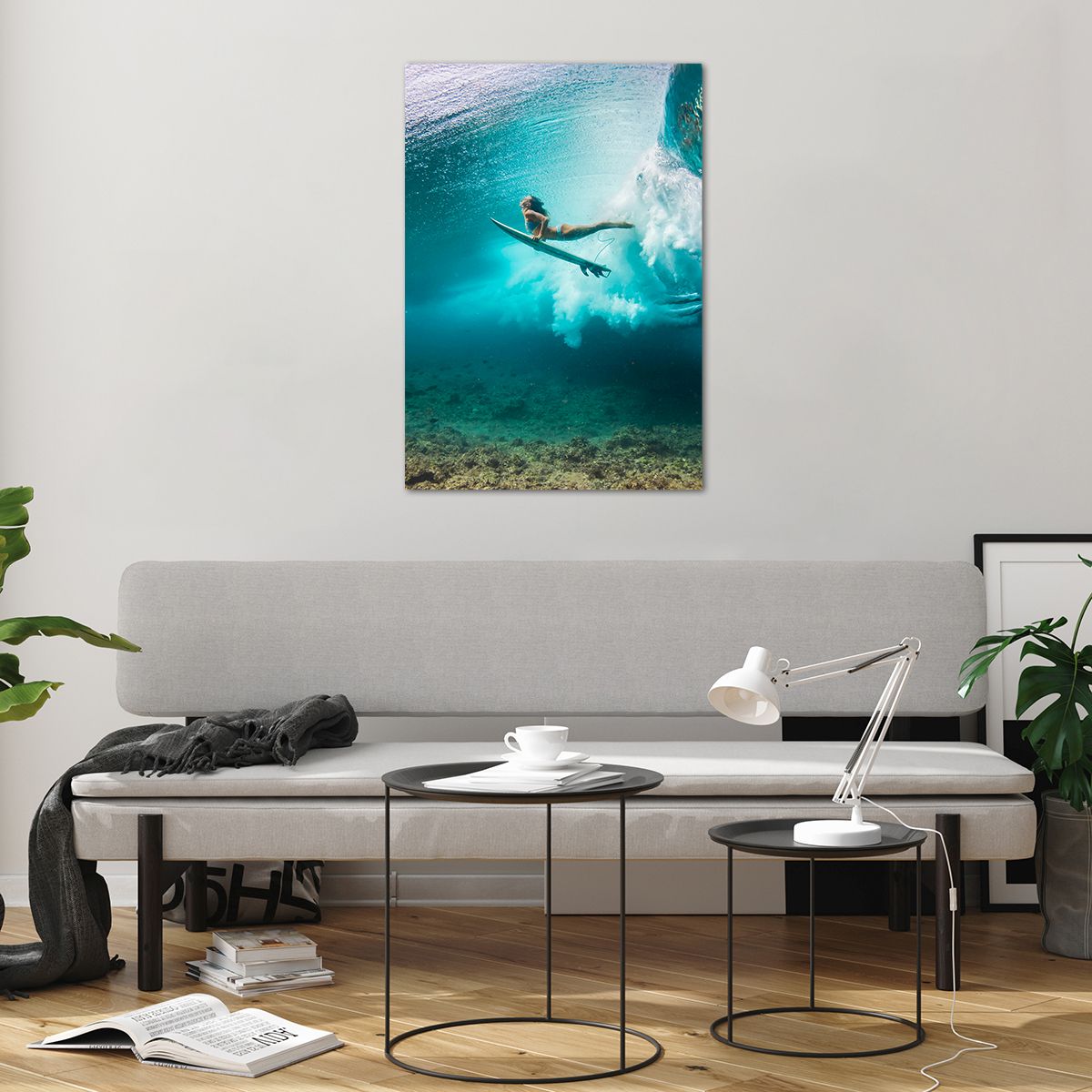 Glass picture  Surfing, Glass picture  Underwater World, Glass picture  Woman, Glass picture  Ocean, Glass picture  Sport