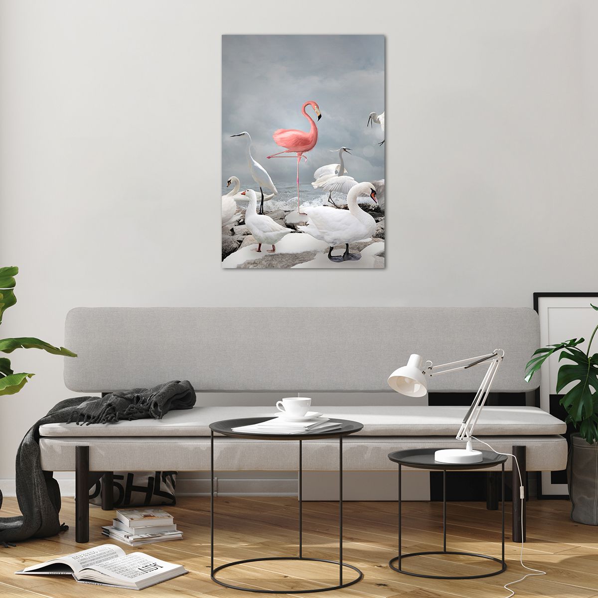 Üveg kép Flamingó, Üveg kép Hattyú, Üveg kép A Madarak, Üveg kép Állatok, Üveg kép Természet