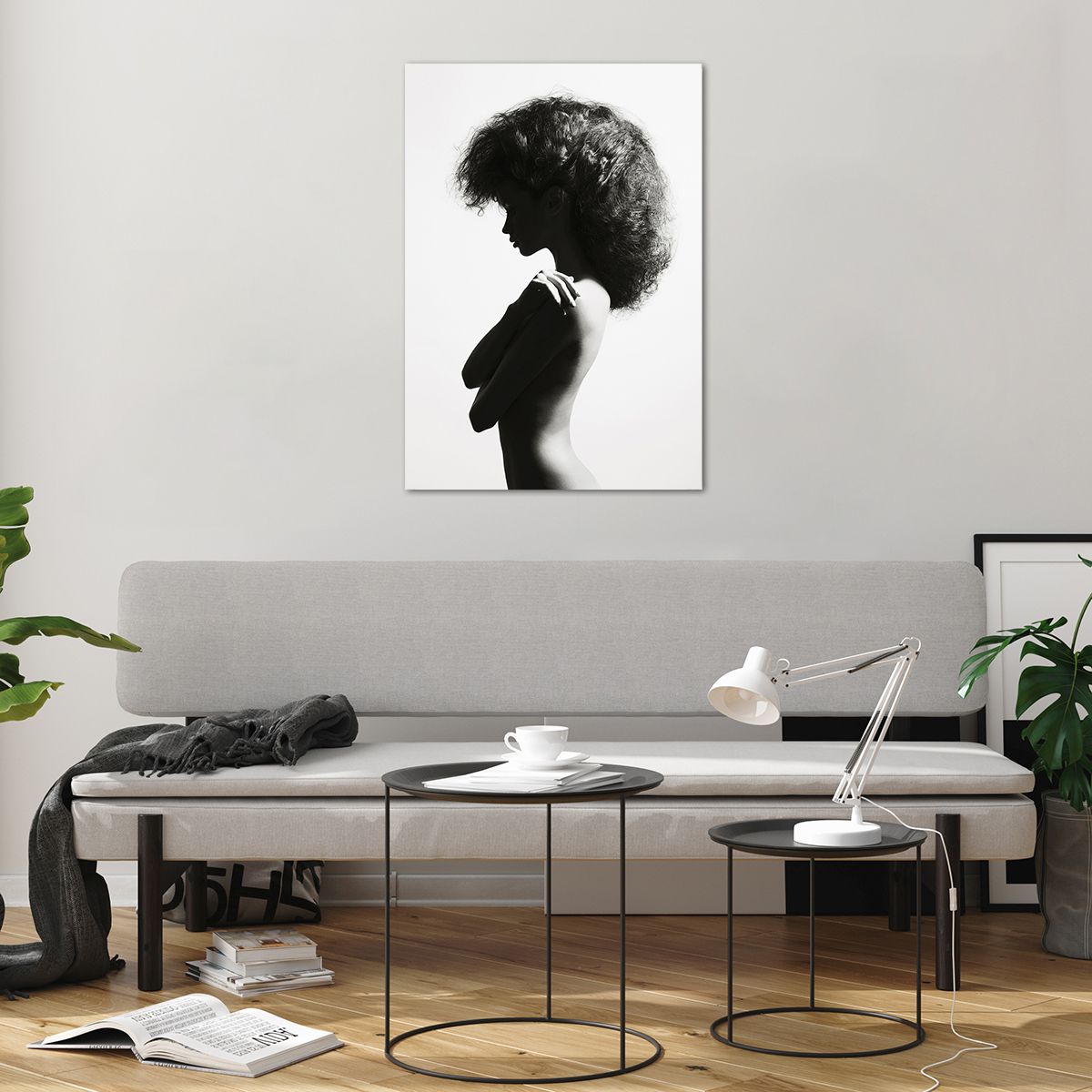Glass picture  Woman, Glass picture  Body, Glass picture  Model, Glass picture  Black And White, Glass picture  Modern Art