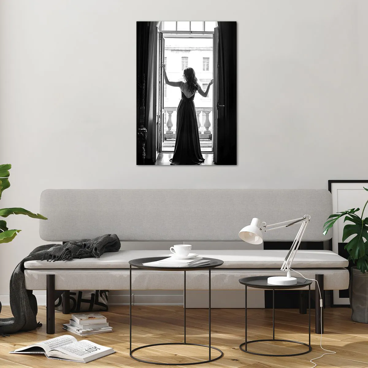 Tablou pe sticlă - Splendoare alb-negru - 70x100 cm