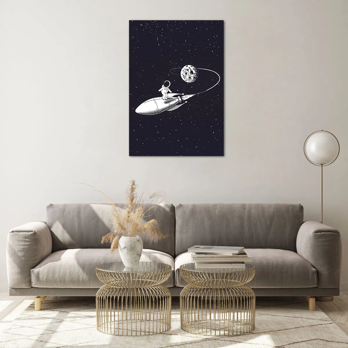 Tablou pe sticlă - Surfer spațial - 70x100 cm