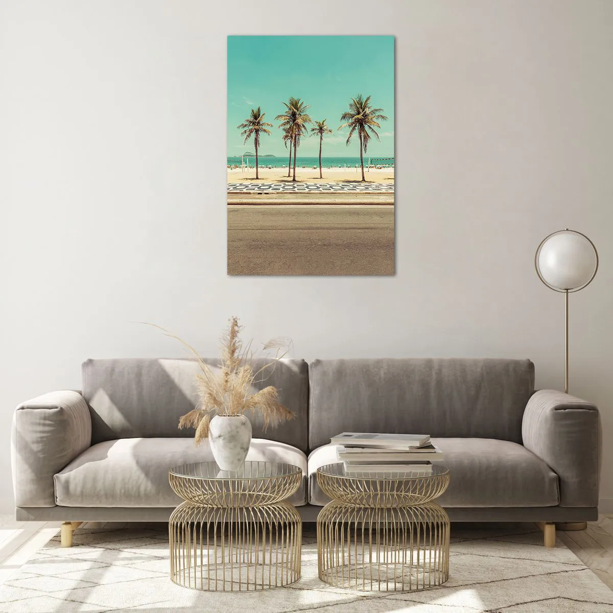 Glastavla - Bild på glas - På stranden - 70x100 cm